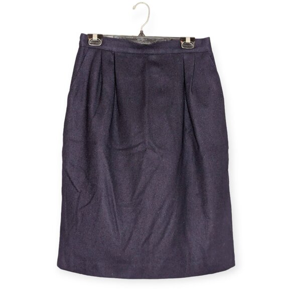 Vintage Sag Harbor Navy Blue Lined Wool Pencil Skirt Size 14 - Picture 1 of 12